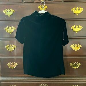 Cos Mock Neck Short Sleeve Velvet Top